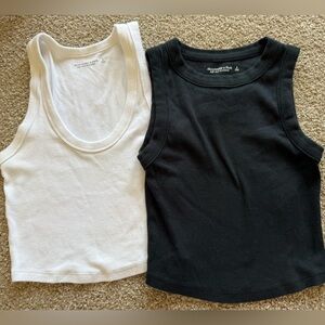 Abercrombie & ribbed tank Tops - Black and White set of 2